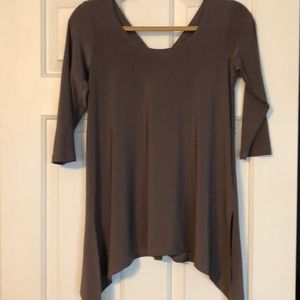 Sympli Jersey Knit Top Tan size 4 High Low Hem